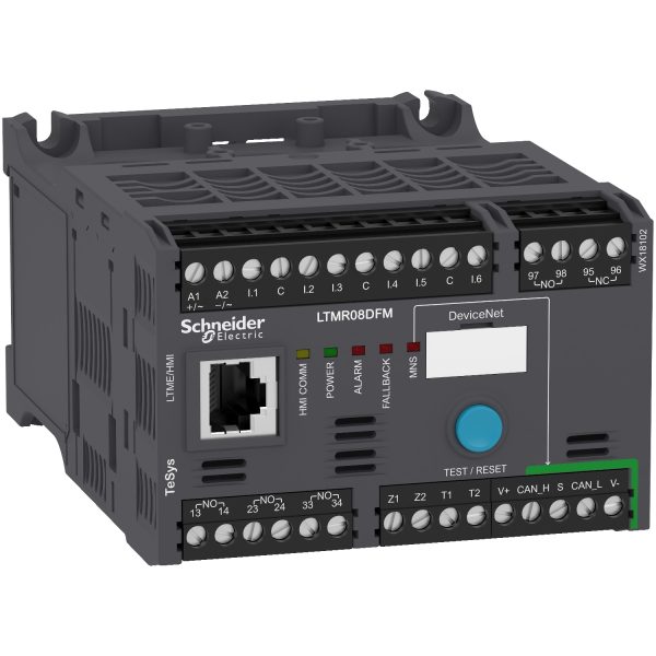 SCHNEIDER - LTMR08DFM-Motor controller, TeSys T, Motor Management, DeviceNet, 6 logic inputs, 3 relay logic outputs, 0.4 to 8A, 100 to 240VAC